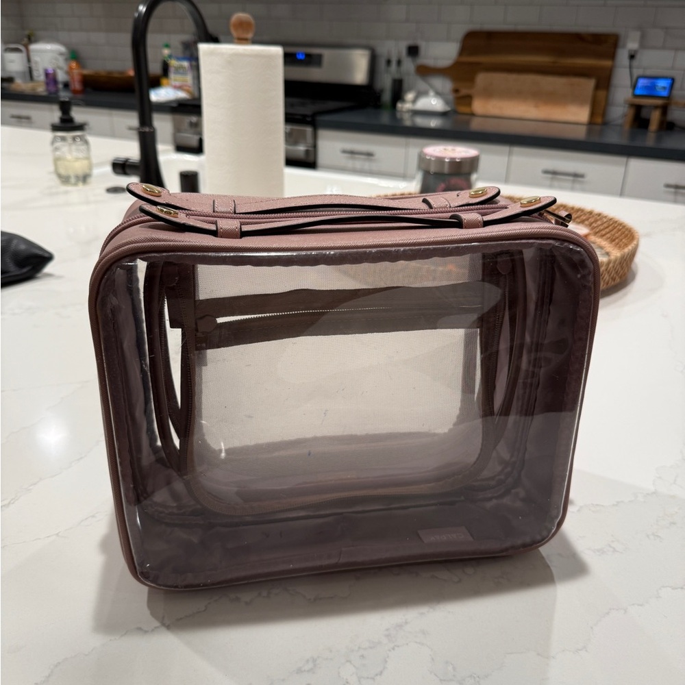 Calpak Cosmetic Bag with Pink Trim